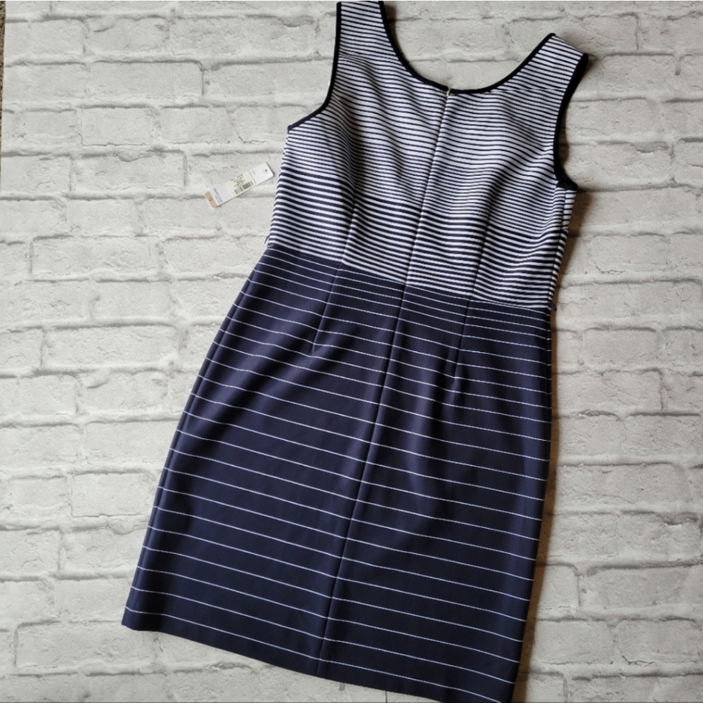 Studio One Blue and white striped dress with belt loops size 12